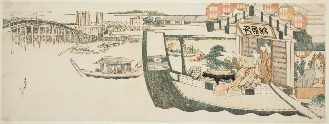 Feste in barca sul fiume Sumida da Katsushika Hokusai