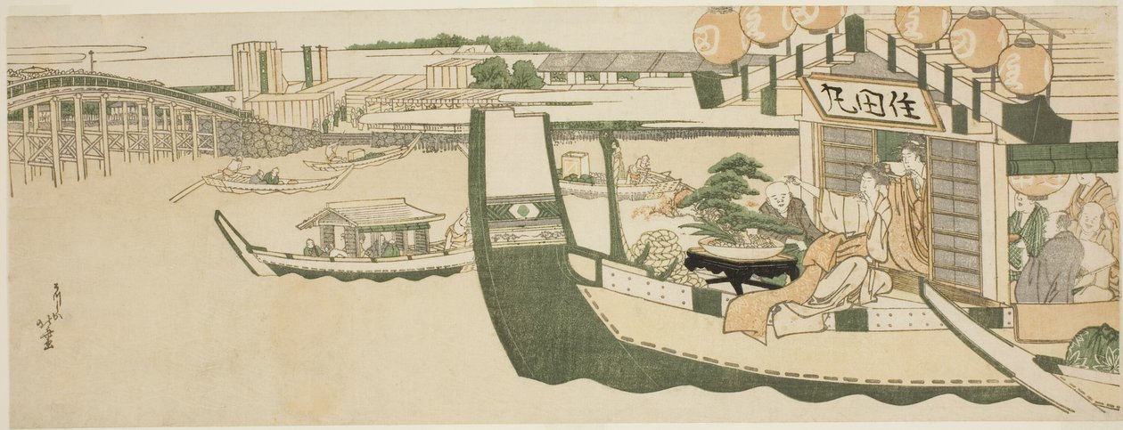 Feste in barca sul fiume Sumida da Katsushika Hokusai
