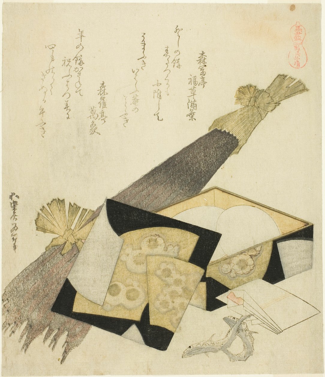Radice di bardana, dalla serie "Una selezione di cavalli" da Katsushika Hokusai