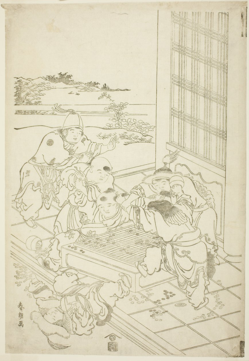 Ragazzi Cinesi e Tartari che Litigano per un Gioco di Go da Katsushika Hokusai