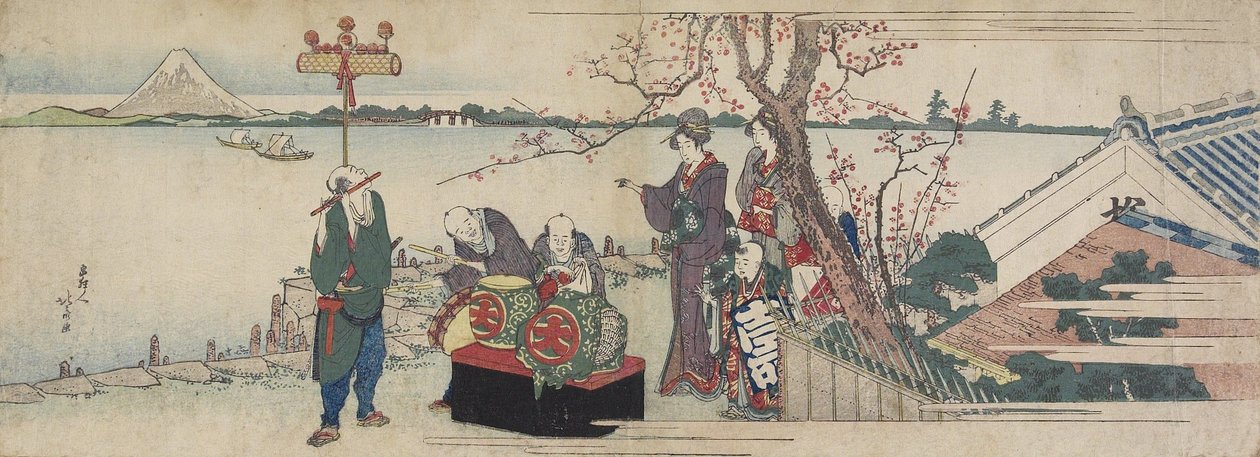 Artisti del Daikagura da Katsushika Hokusai