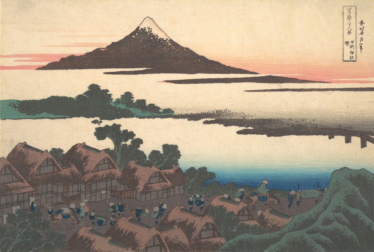 Alba a Isawa nella provincia di Kai, dalla serie Trentasei..., ca. 1830-32 da Katsushika Hokusai