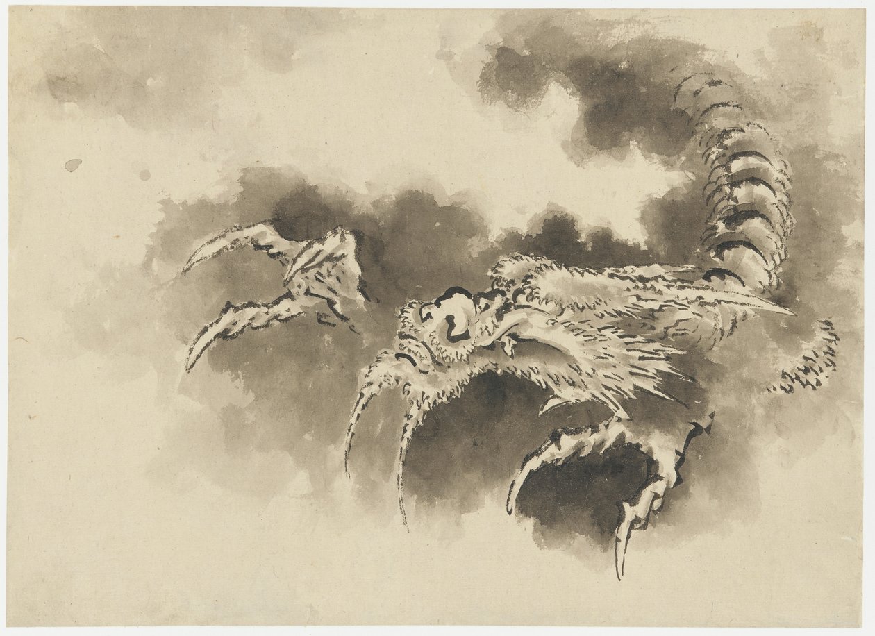 Drago che emerge dalle nuvole, periodo Edo da Katsushika Hokusai