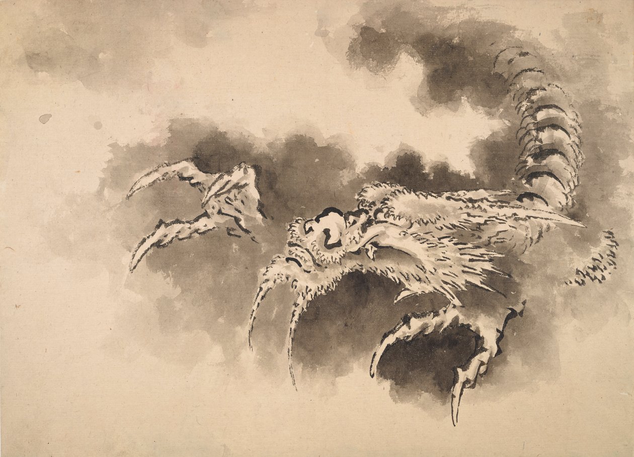 Drago che emerge dalle nuvole, periodo Edo da Katsushika Hokusai