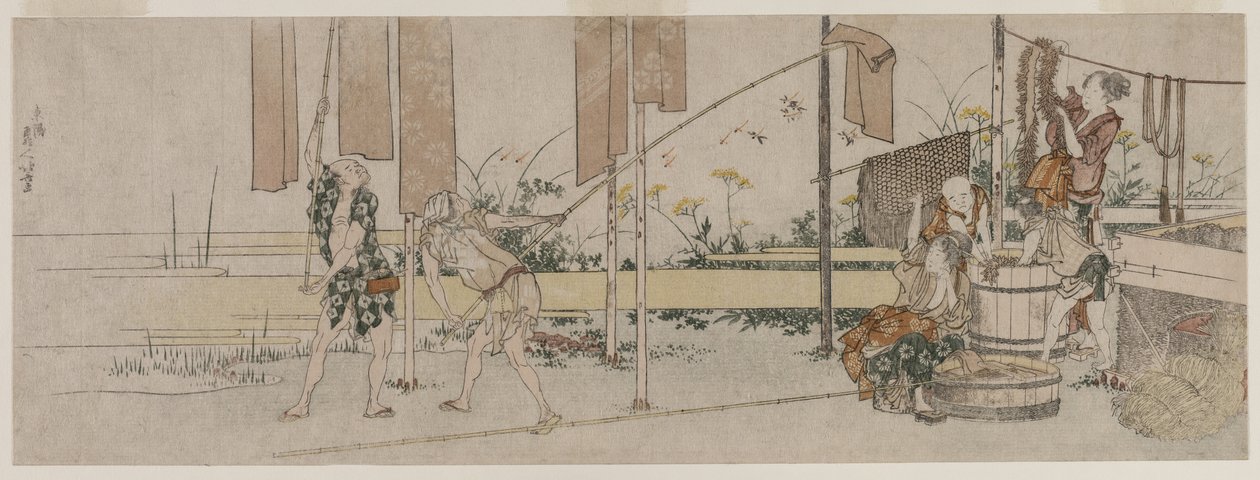 Tintori al lavoro, c. 1800 da Katsushika Hokusai