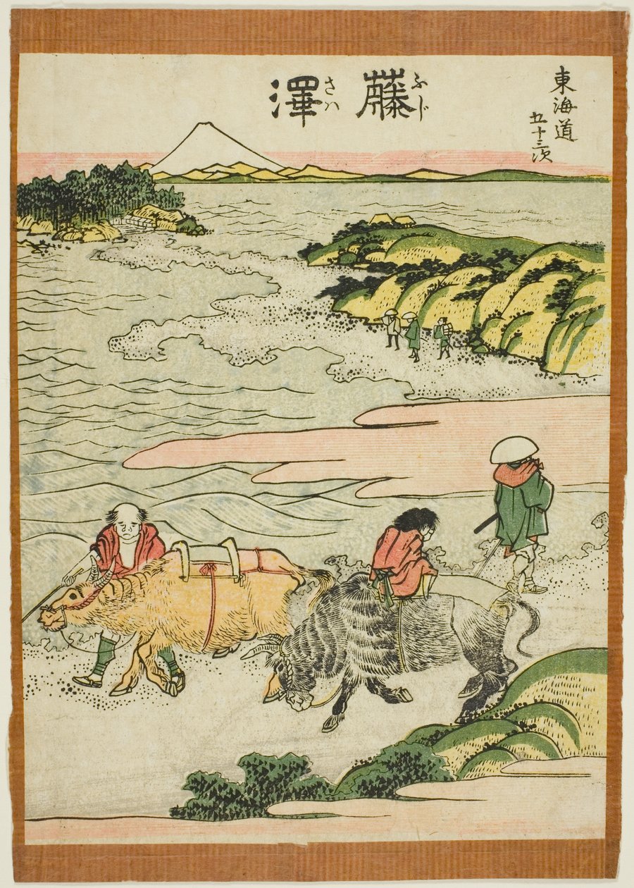 Fujisawa, dalla serie "Le Cinquantatré Stazioni del Tokaido (Tokaido gojusan tsugi)" da Katsushika Hokusai