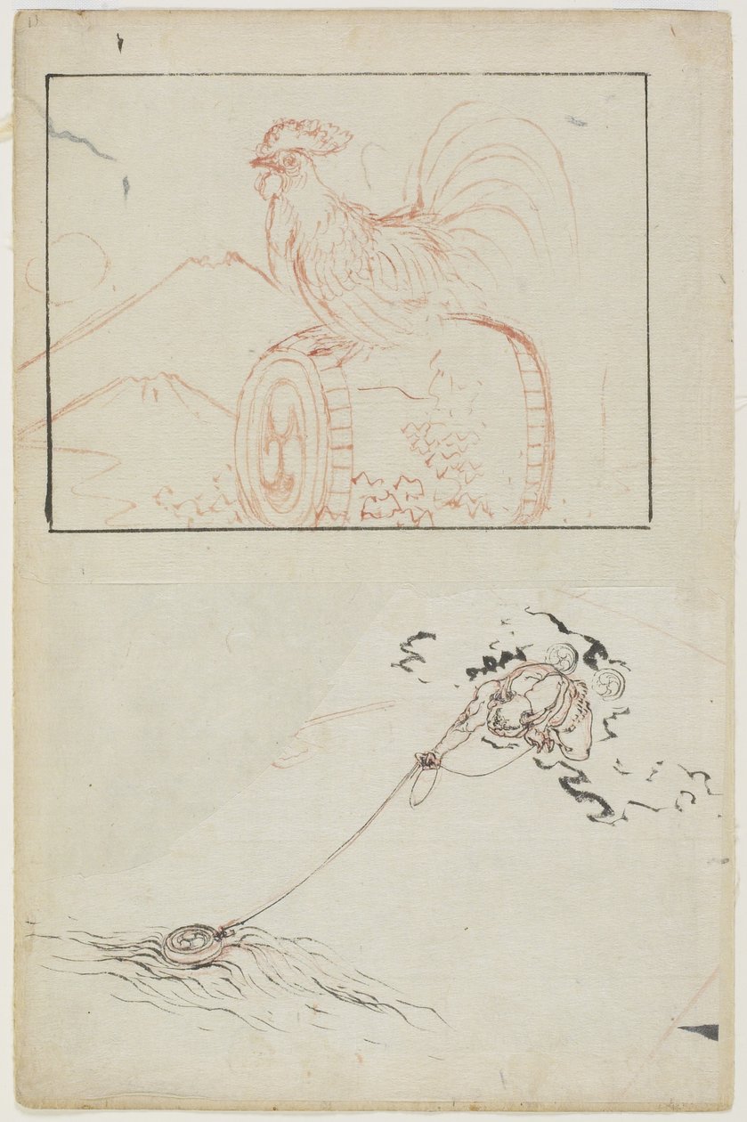 Dio del tuono e il suo tamburo da Katsushika Hokusai