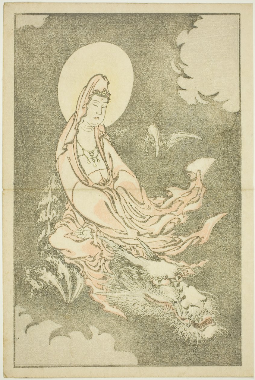 Dea che cavalca un drago, da Il libro illustrato di pitture realistiche di Hokusai da Katsushika Hokusai
