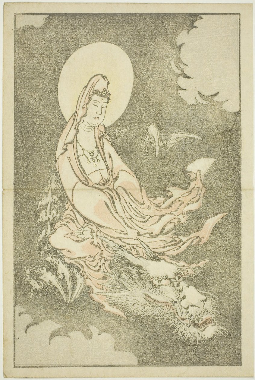 Dea che cavalca un drago, da Il libro delle pitture realistiche di Hokusai, c.1814 da Katsushika Hokusai
