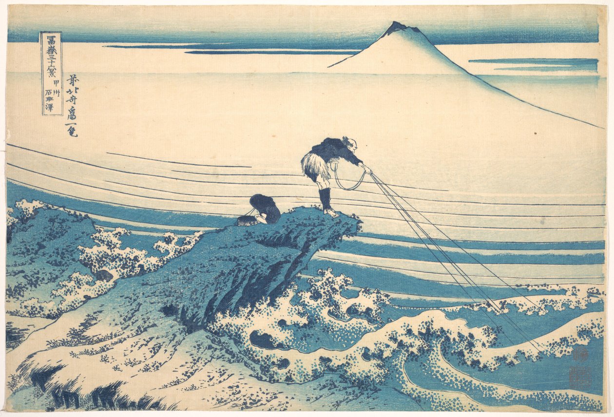 Kajikazawa nella provincia di Kai (Kōshū Kajikazawa), dalla serie “Le trentasei vedute del Monte Fuji” (Fugaku sanjūrokkei) da Katsushika Hokusai