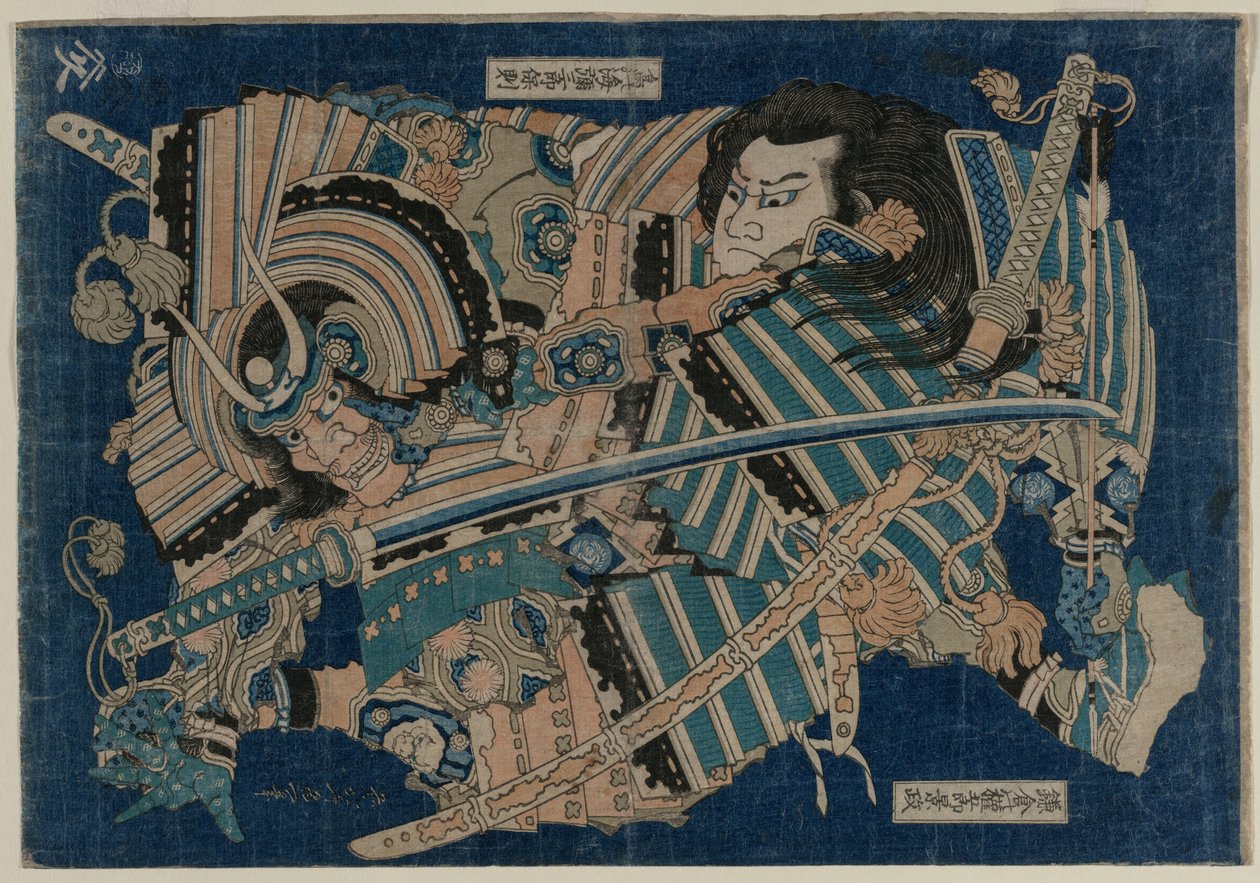 Kamakura no Gengoro che cattura Torinoumi Tasaburo, primi anni 1830 da Katsushika Hokusai