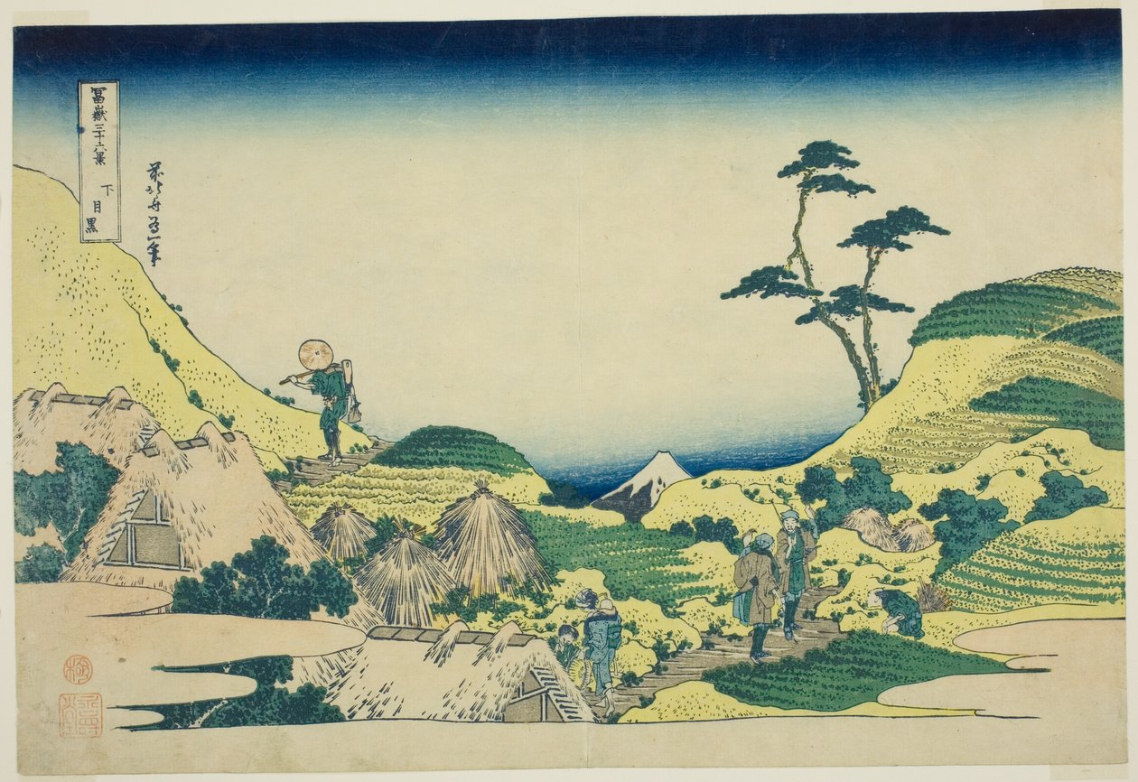 Meguro Inferiore (Shimo Meguro), dalla serie "Trentasei Vedute del Monte Fuji (Fugaku sanjurokkei)" da Katsushika Hokusai