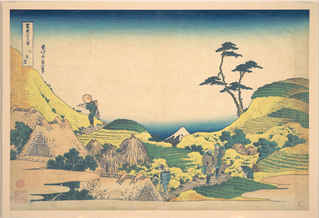 Meguro Inferiore (Shimo Meguro), dalla serie “Trentasei vedute del Monte Fuji” (Fugaku sanjūrokkei) da Katsushika Hokusai