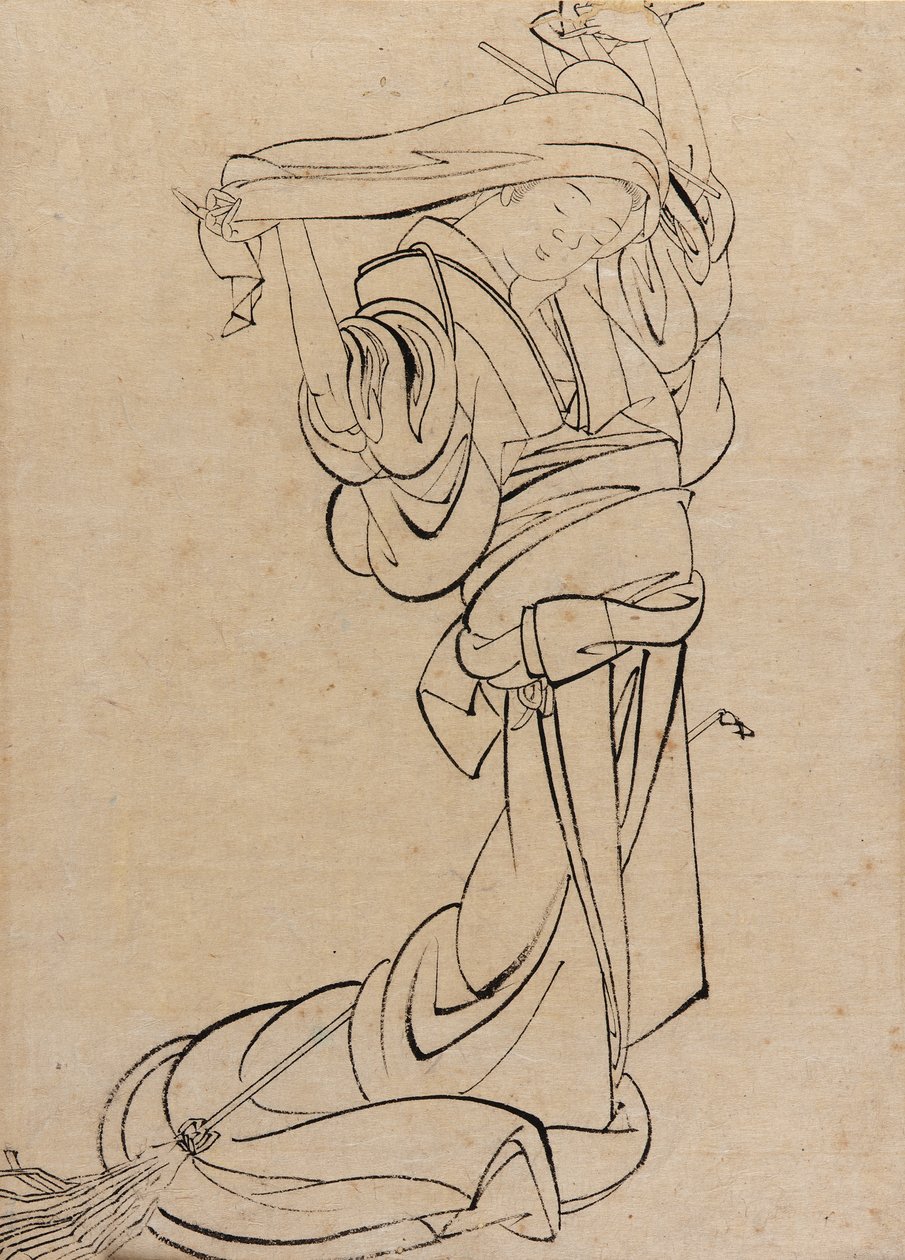 Fanciulla che suona un samisen da Katsushika Hokusai