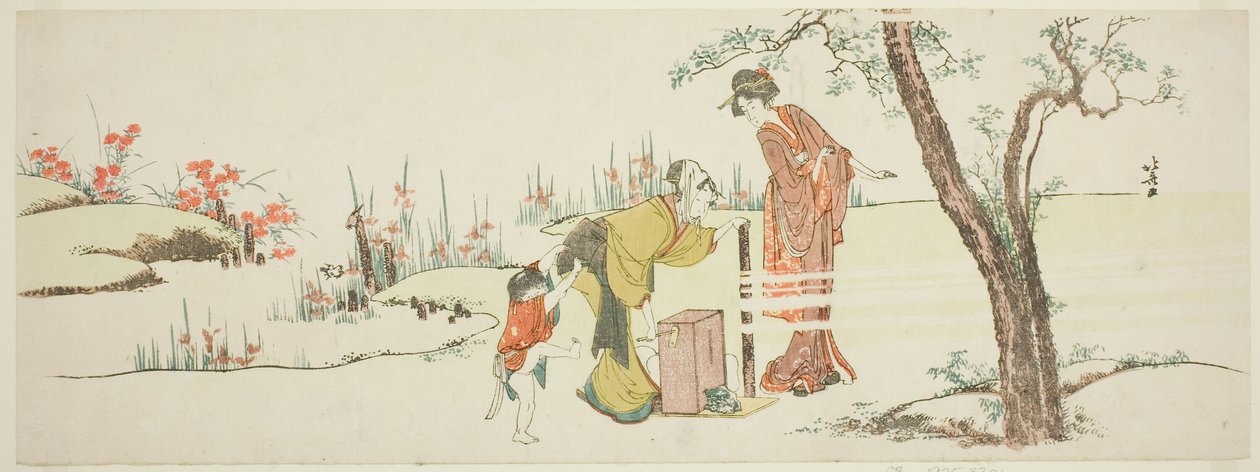 Fare corde di carta per legare i capelli da Katsushika Hokusai