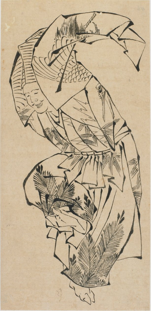 Ballerino maschio, Manzai, fine XVIII-inizio XIX secolo da Katsushika Hokusai