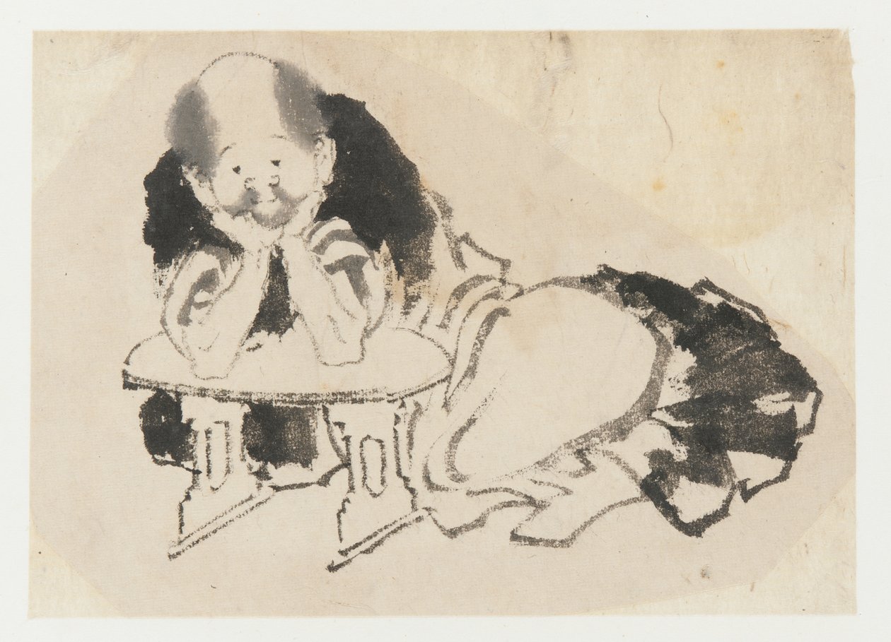 Uomo seduto con un bracciolo, periodo Edo, XIX secolo da Katsushika Hokusai