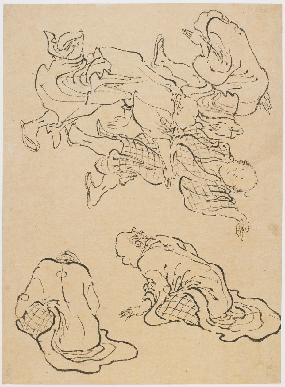 Uomini che ballano e figure varie da Katsushika Hokusai
