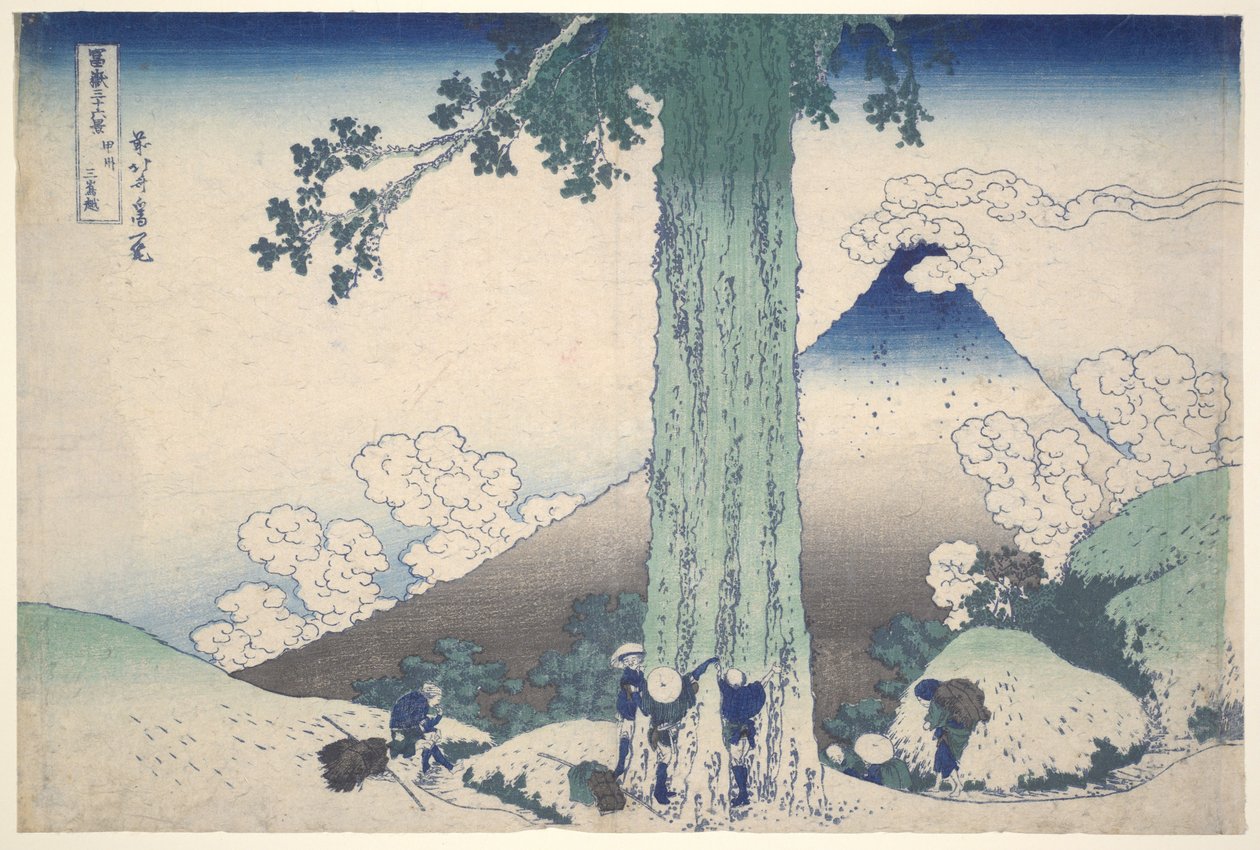 Il Passo di Mishima nella provincia di Kai, dalla serie “Le trentasei vedute del Monte Fuji” da Katsushika Hokusai