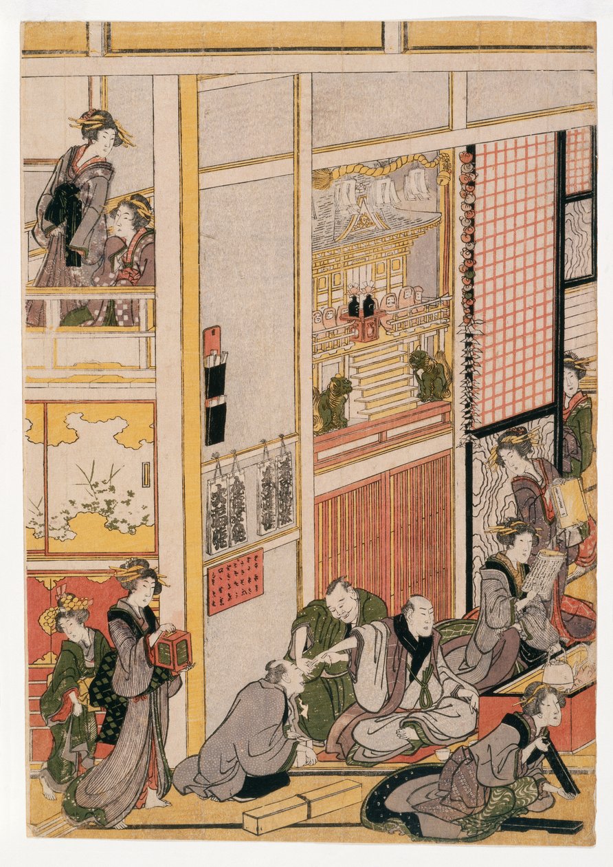 Giorni di Capodanno della casa da tè Ogi-ya, c.1810 da Katsushika Hokusai