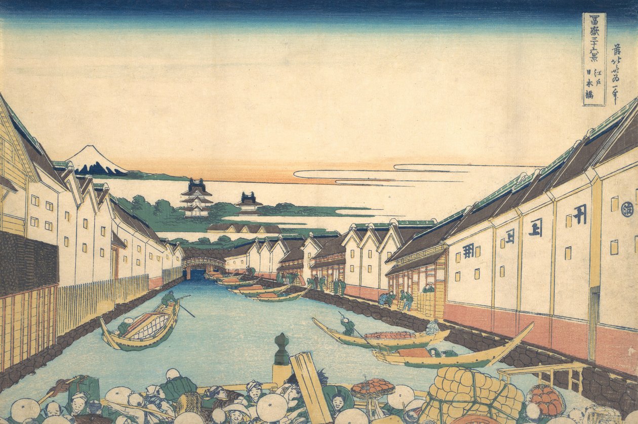 Nihonbashi a Edo, dalla serie Trentasei vedute del Monte Fuji da Katsushika Hokusai