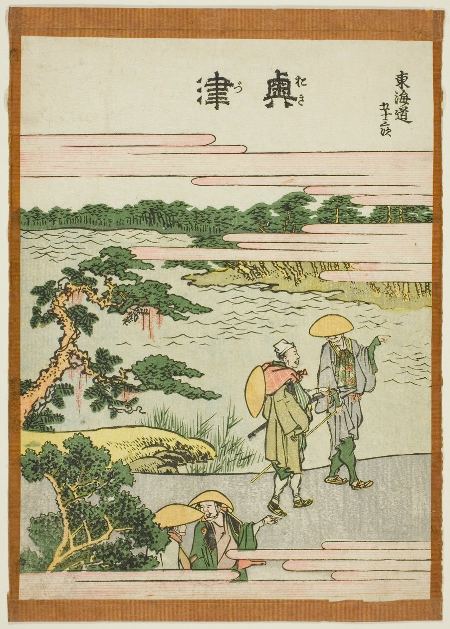 Okitsu, dalla serie "Le cinquantatré stazioni del Tokaido (Tokaido gojusan tsugi)" da Katsushika Hokusai