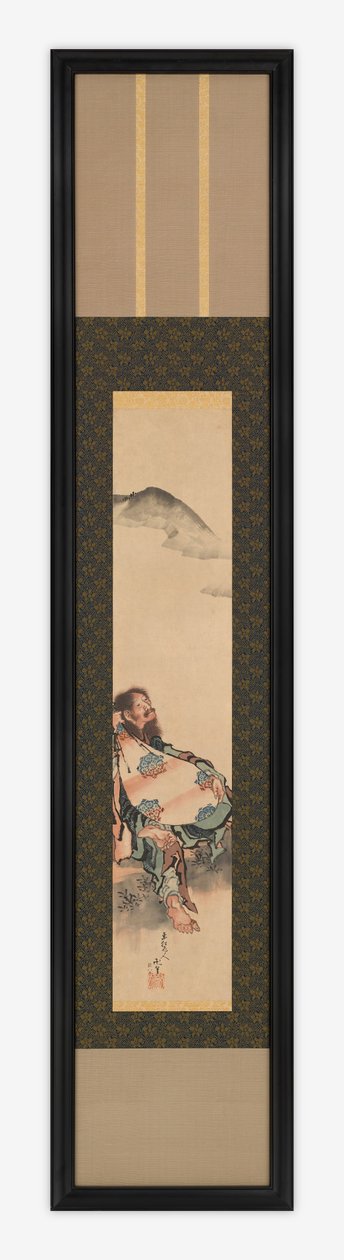 Poeta Semimaru con il suo liuto in una borsa, periodo Edo, 1839 da Katsushika Hokusai