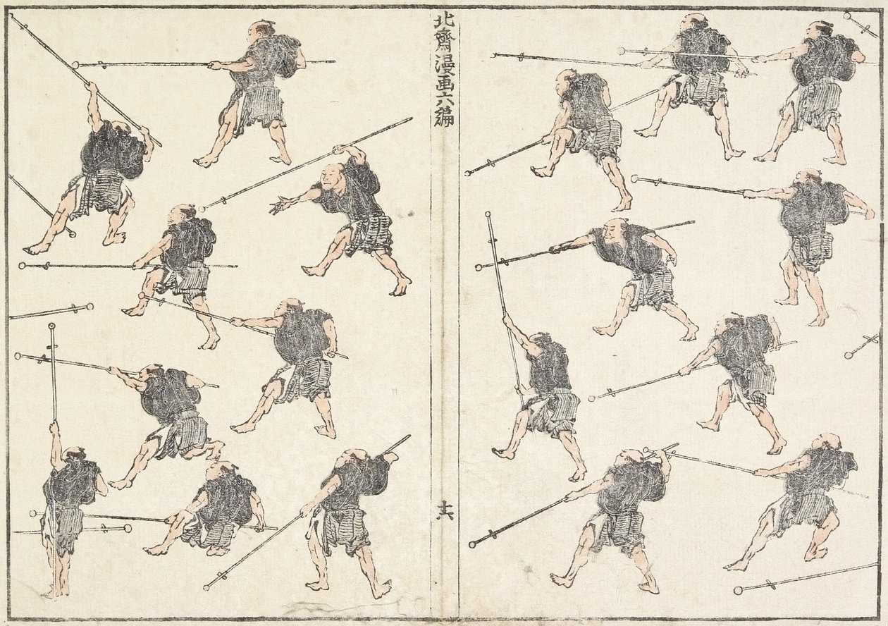 Pratica della Spada a Manico Lungo, 1817 da Katsushika Hokusai