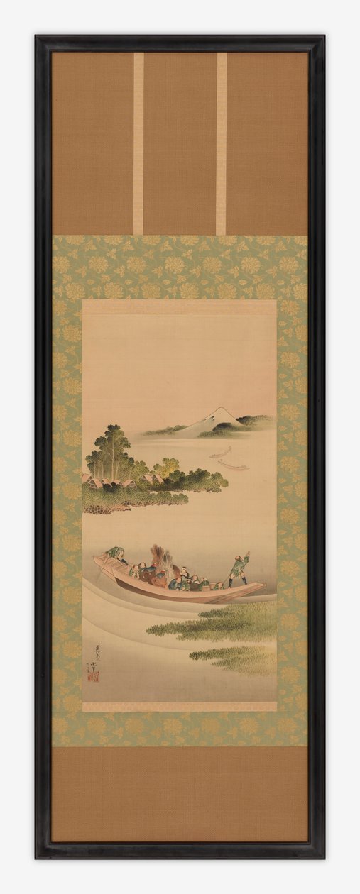 Paesaggio fluviale: traghetto e Monte Fuji da Katsushika Hokusai