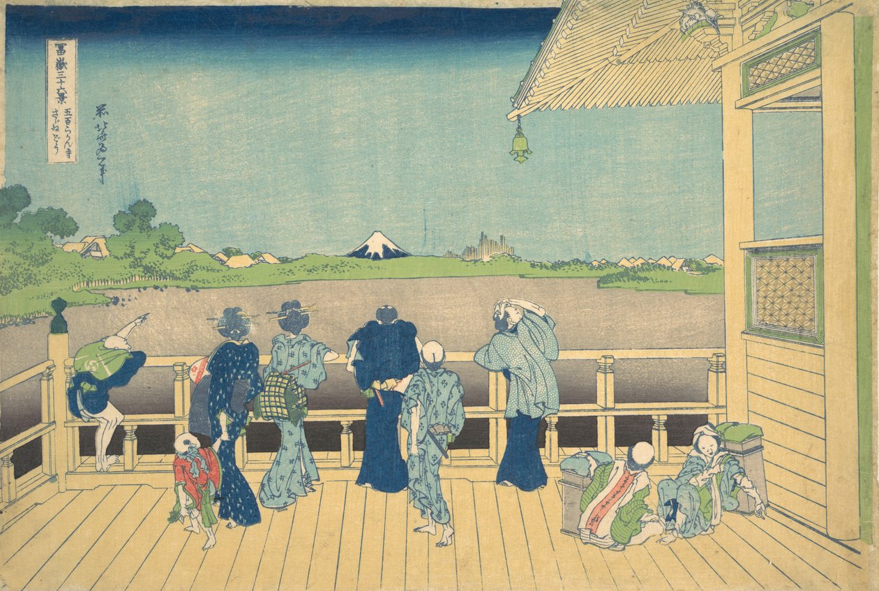 Sala Sazai al Tempio dei Cinquecento Arhat Gohyaku Rakanji Sazaido, ca. 1830-32 da Katsushika Hokusai