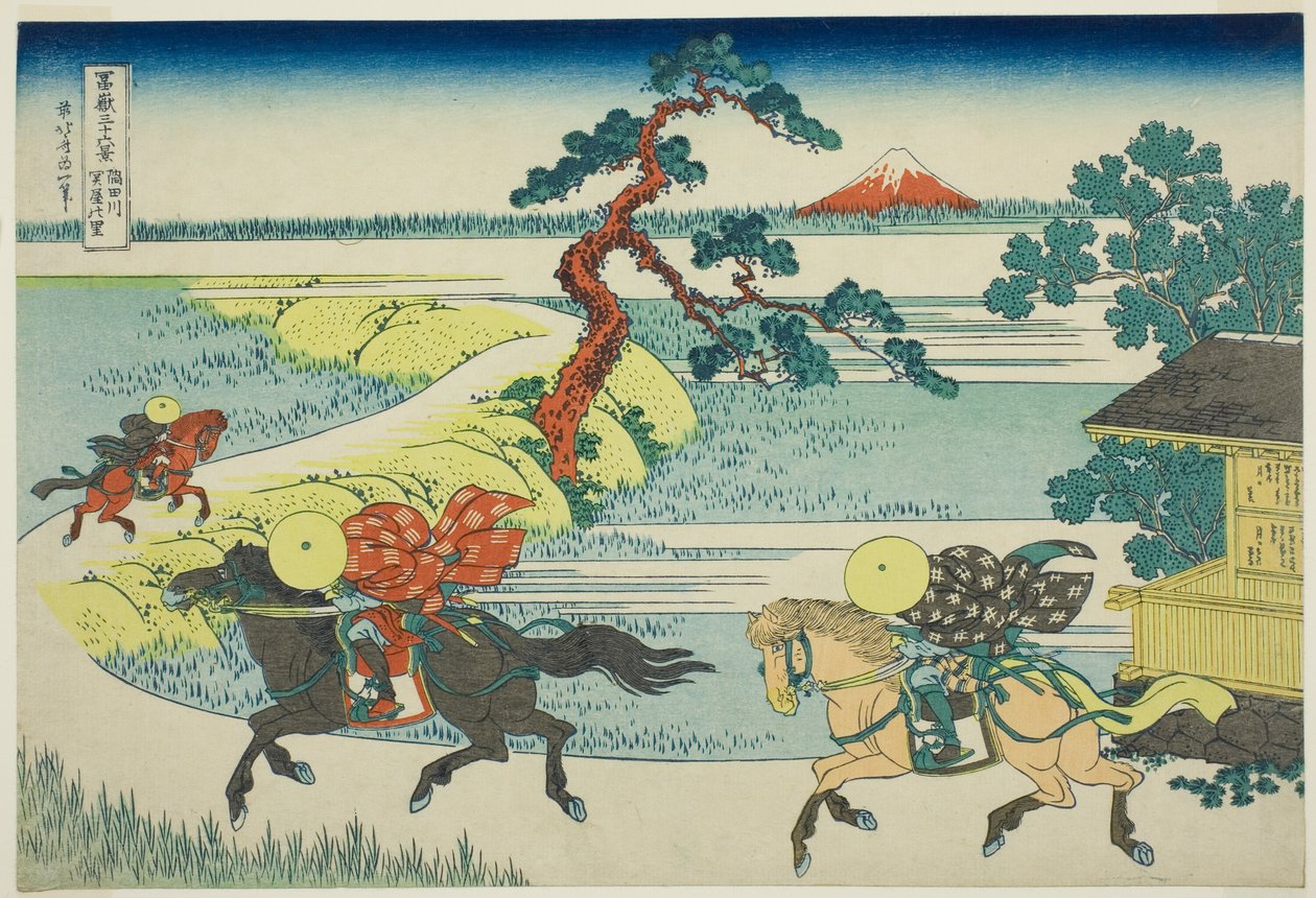 Villaggio di Sekiya sul fiume Sumida, dalla serie "Trentasei vedute del Monte Fuji" da Katsushika Hokusai