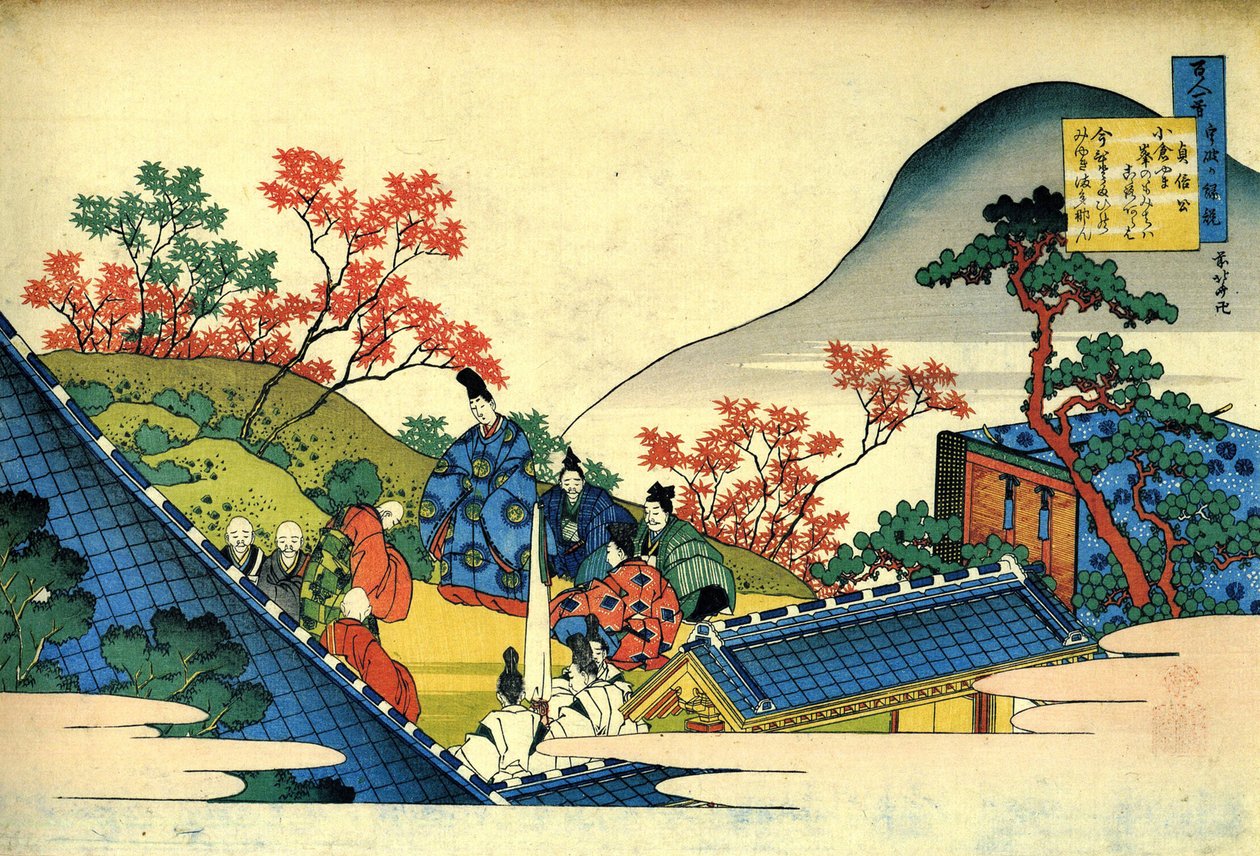 Serie di cento poemi di cento poeti: Fujiwara no Tadahira da Katsushika Hokusai
