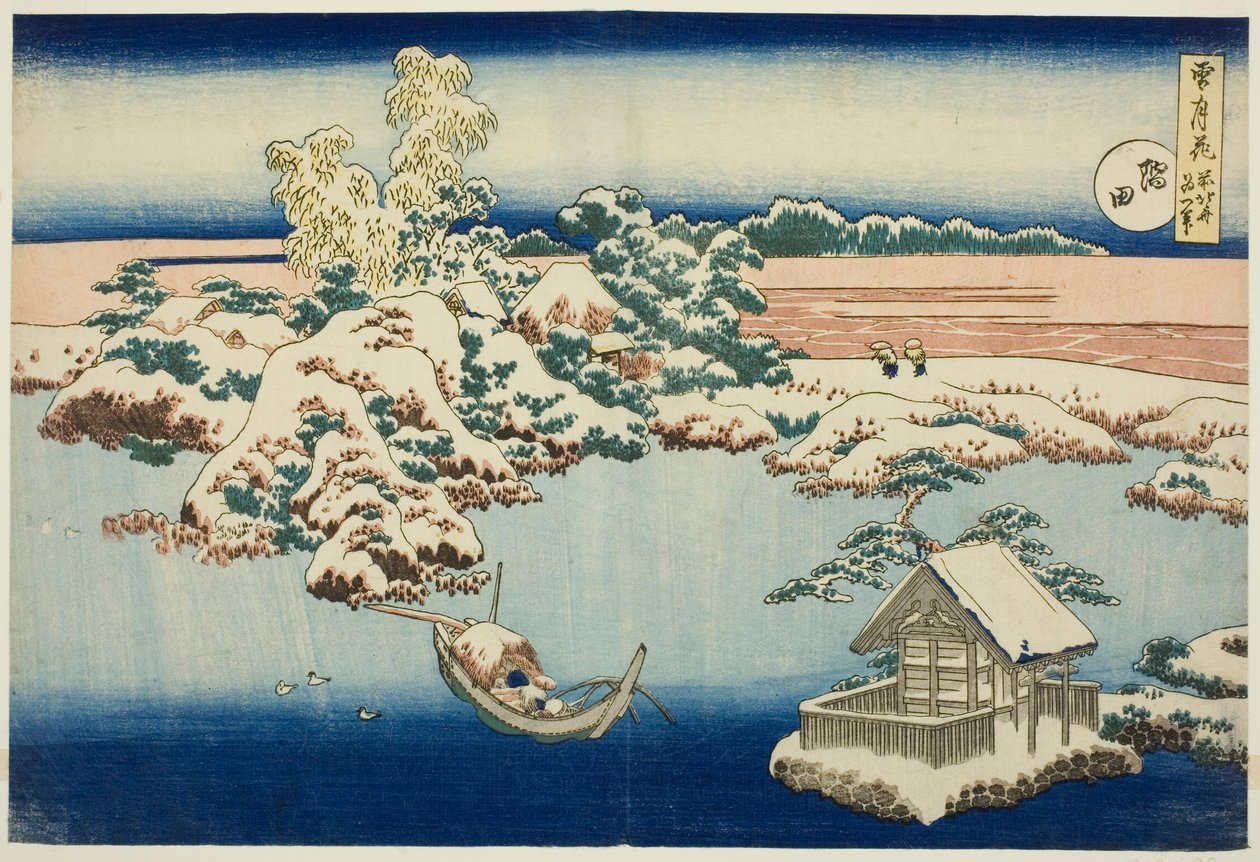 Neve sul fiume Sumida, dalla serie “Neve, luna e fiori” da Katsushika Hokusai