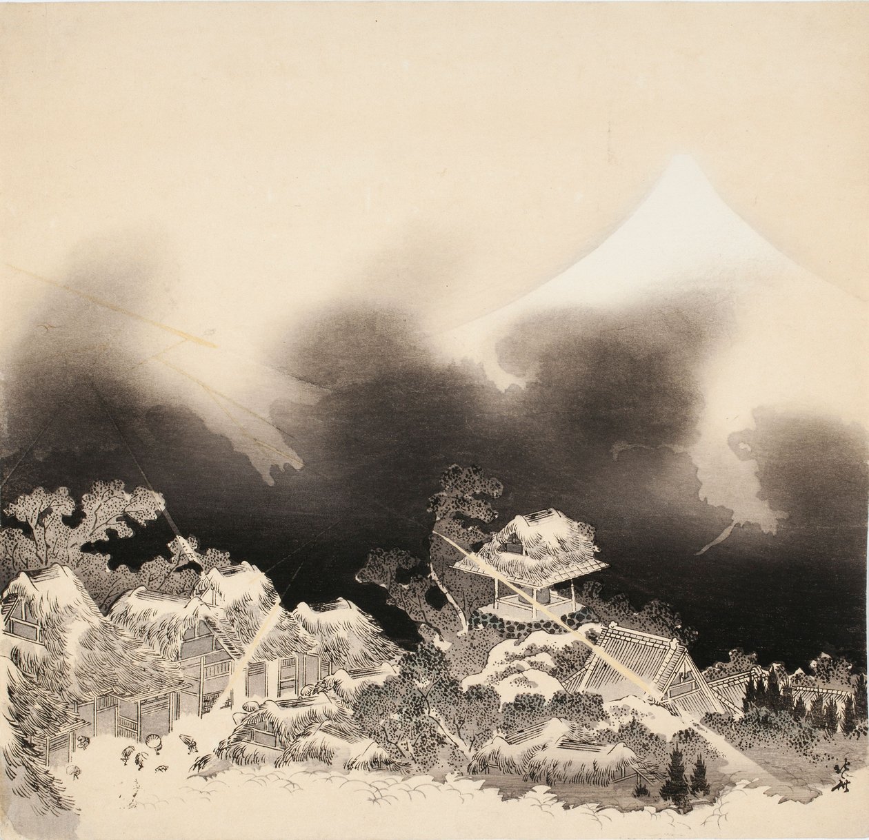 Tempesta in montagna da Katsushika Hokusai