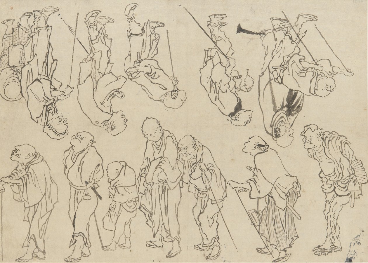 Studi di pellegrini zoppi, periodo Edo da Katsushika Hokusai