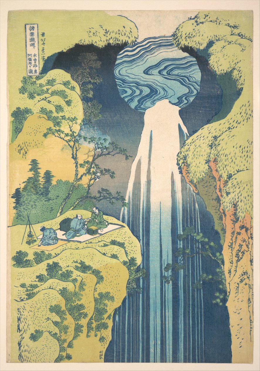 Le cascate di Amida nei confini più remoti della strada Kisokaidō (Kisoji no oku Amida-ga-taki), dalla serie “Un giro tra le cascate delle varie province” (Shokoku taki meguri) da Katsushika Hokusai