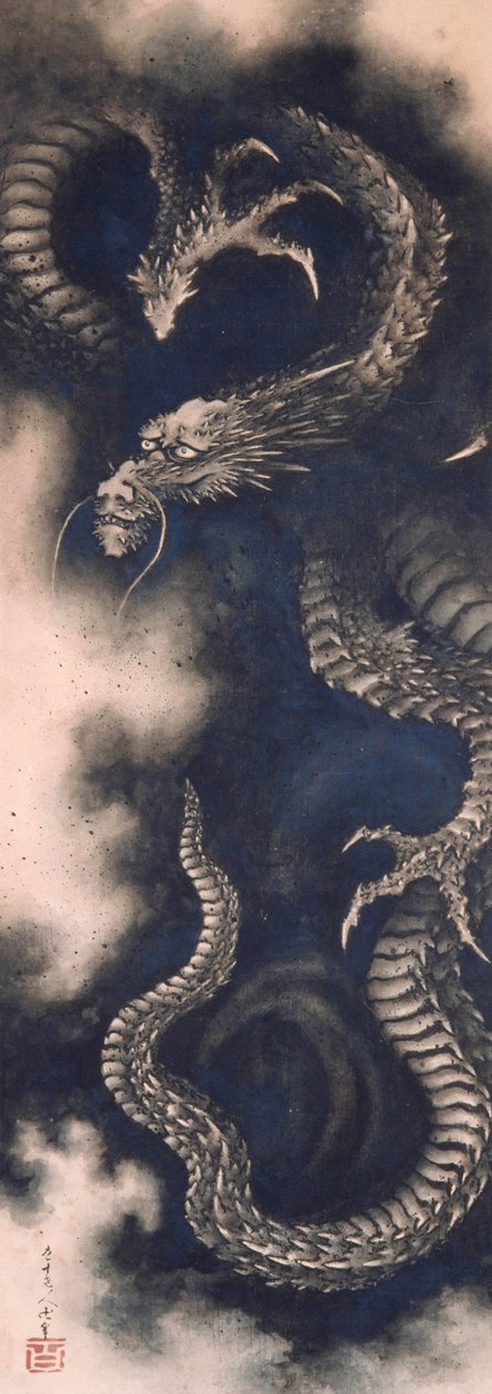 Il drago tra le nuvole, 1849 da Katsushika Hokusai