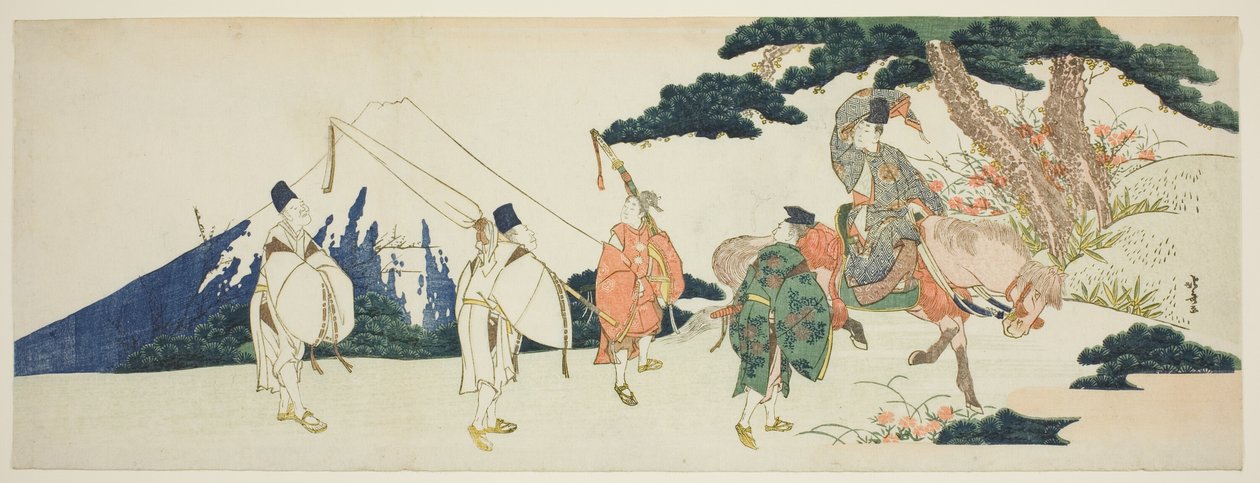 Il viaggio orientale del celebre poeta Ariwara no Narihira da Katsushika Hokusai