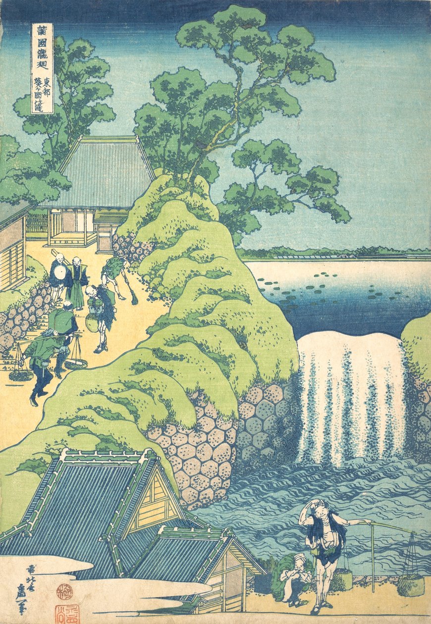 Le cascate di Aoigaoka nella capitale orientale Toto Aoigaoka no taki, dalla serie A Tour o... da Katsushika Hokusai