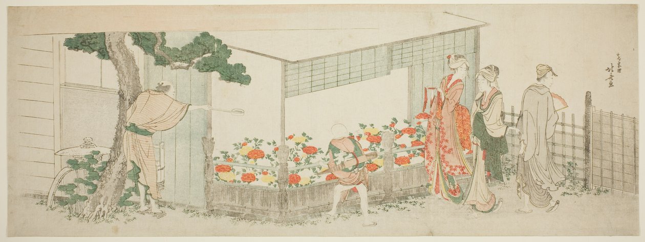La mostra delle peonie da Katsushika Hokusai