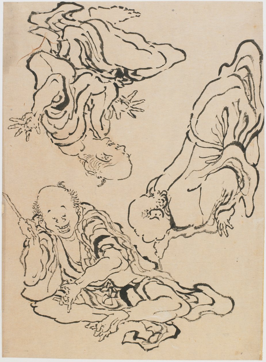 Tre uomini che gesticolano, fine XVIII-inizio XIX secolo da Katsushika Hokusai