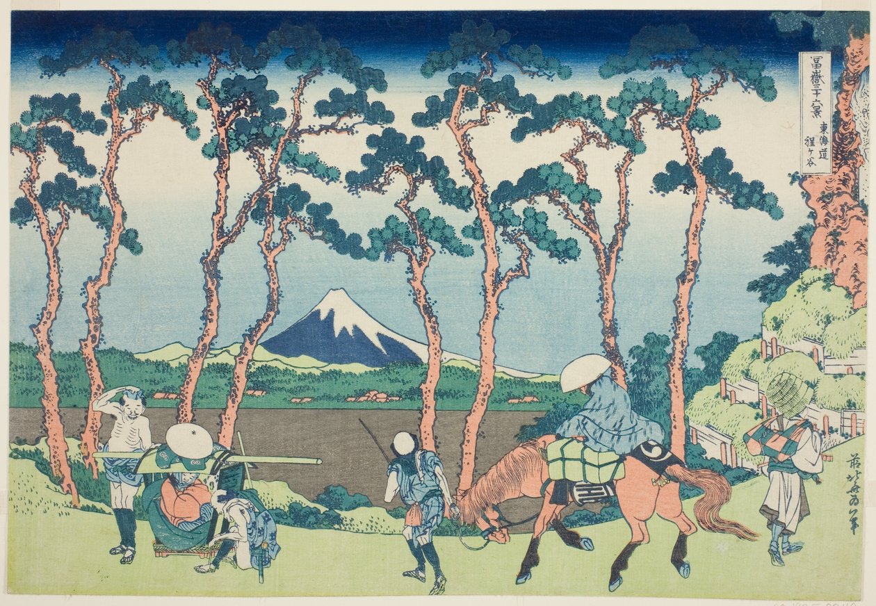 Tokaido Hodogaya, dalla serie "Trentasei vedute del Monte Fuji (Fugaku sanjurokkei)" da Katsushika Hokusai