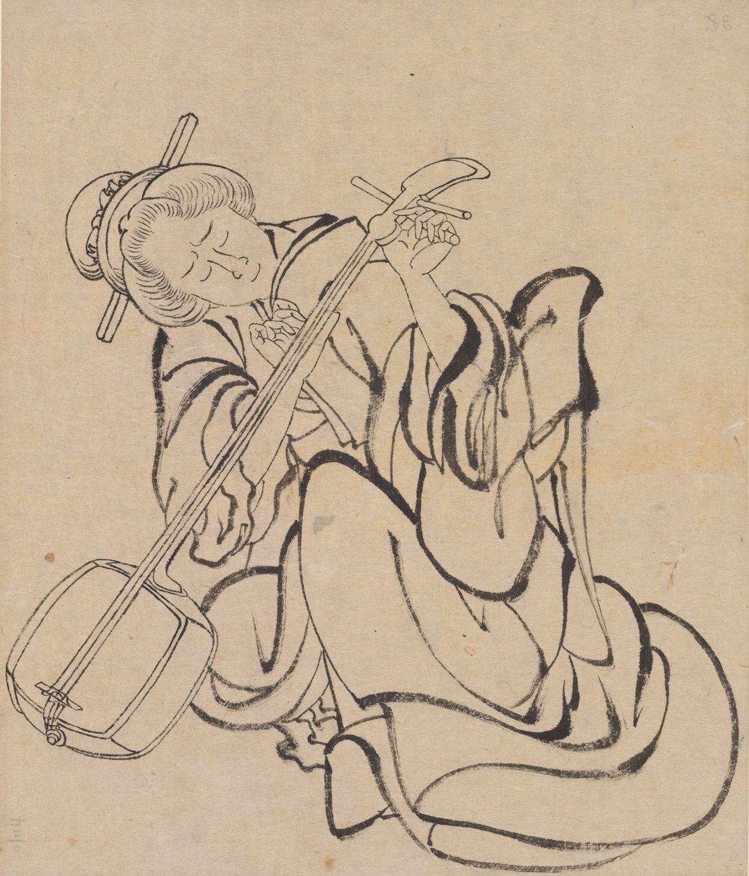 Accordando il samisen da Katsushika Hokusai