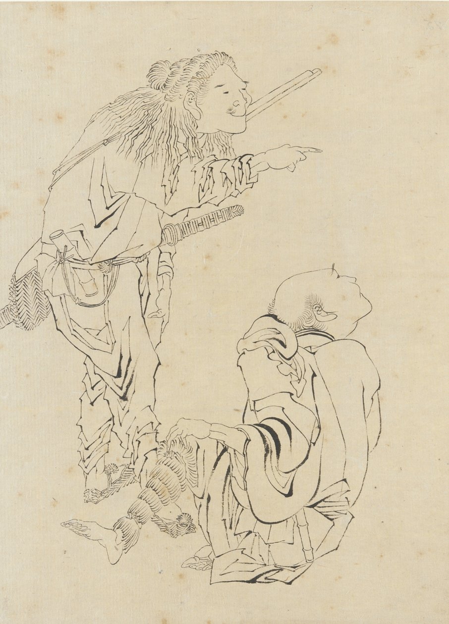 Due cacciatori, periodo Edo da Katsushika Hokusai
