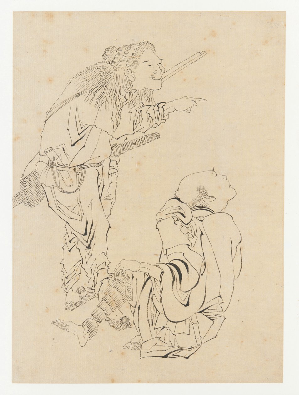 Due cacciatori, periodo Edo da Katsushika Hokusai