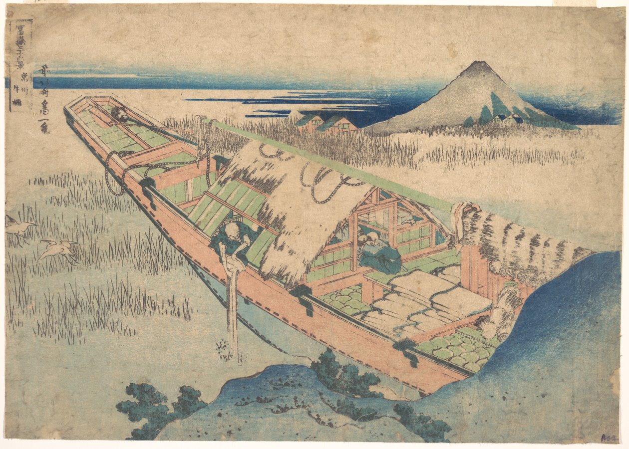 Ushibori nella provincia di Hitachi (Jōshū Ushibori), dalla serie “Le trentasei vedute del Monte Fuji” (Fugaku sanjūrokkei) da Katsushika Hokusai