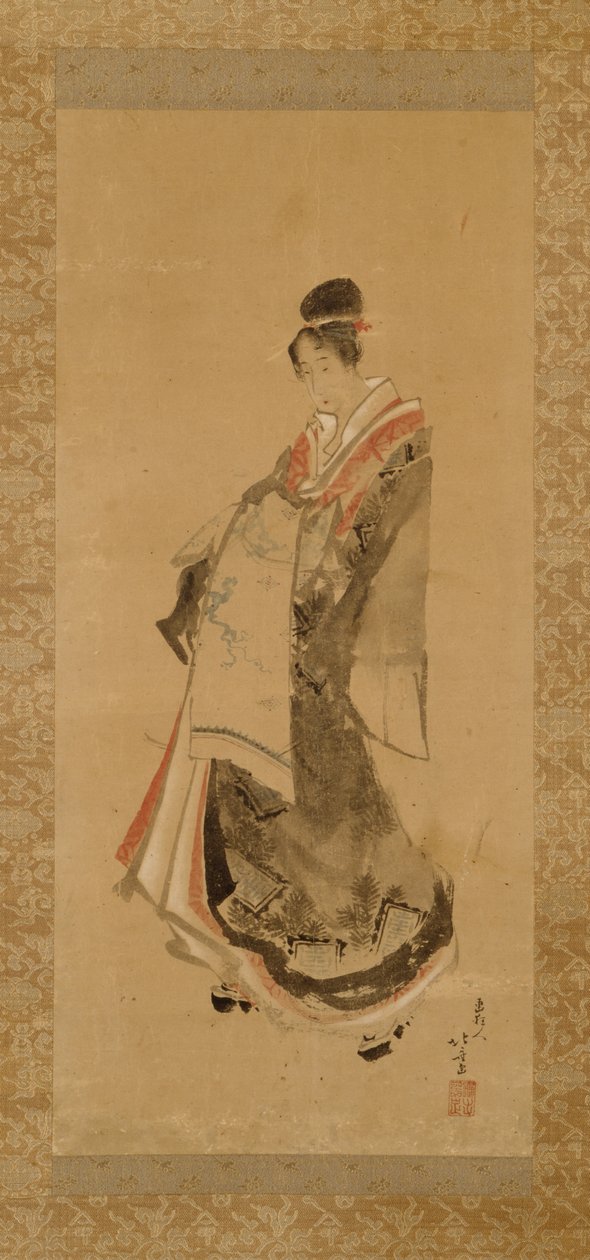 La cortigiana che cammina da Katsushika Hokusai