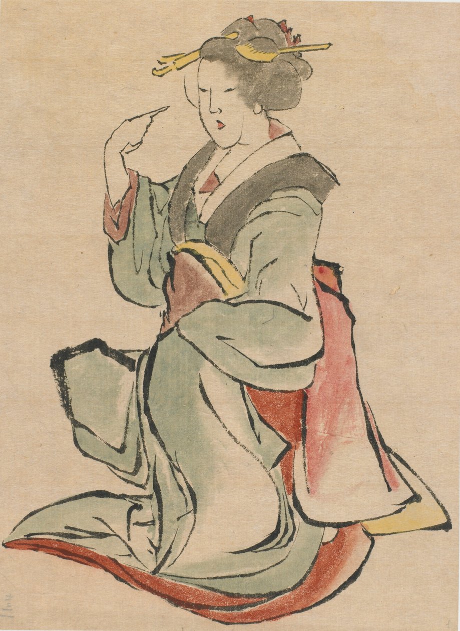 Donna Rivolta a Destra, che Fa un Cenno da Katsushika Hokusai