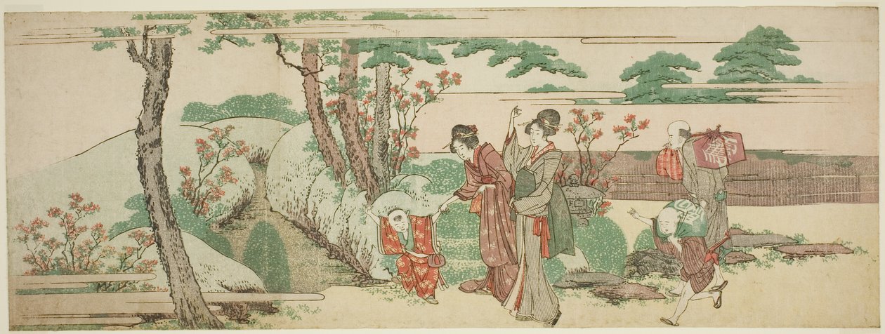 Donne e bambini in gita da Katsushika Hokusai