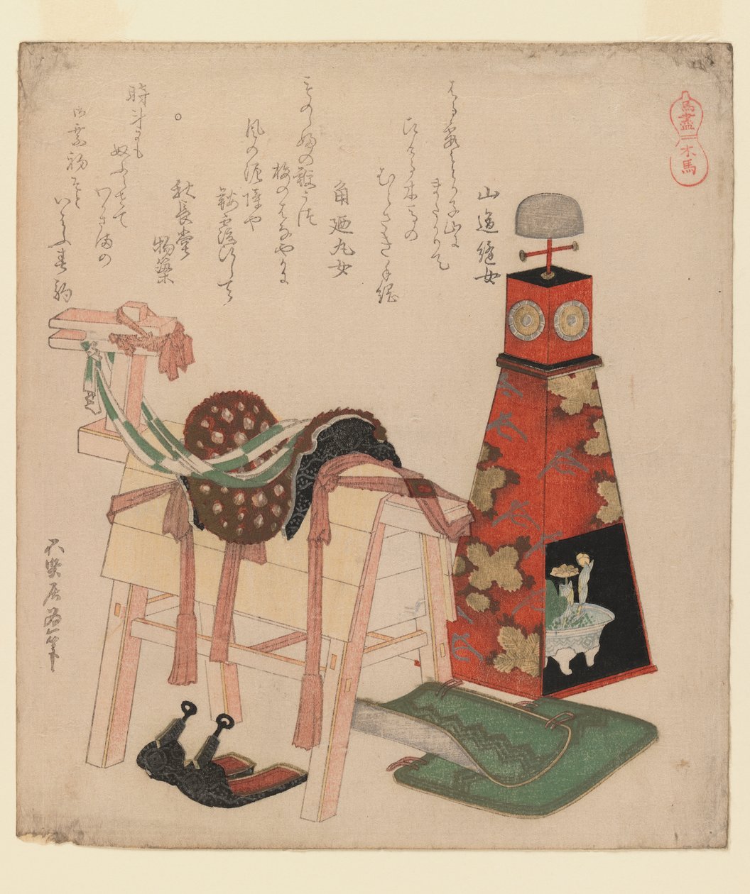 Cavallo di legno, dalla serie Cavalli, 1822 da Katsushika Hokusai